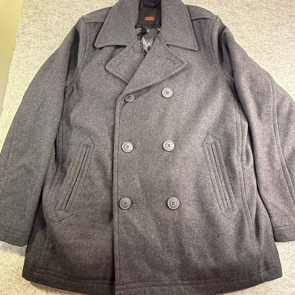 Levi's Men's Double-Breasted Wool Blend Peacoat